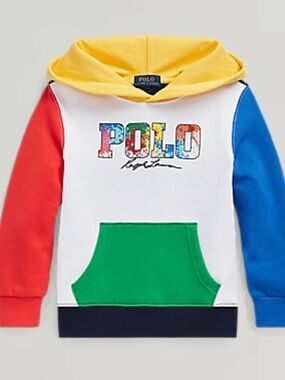 Polo Ralph Lauren Color-Blocked Logo Fleece Hoodie Sz 3/3T Toddler